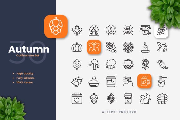 Autumn Icons: A Simple and Clean Vector Icon Set