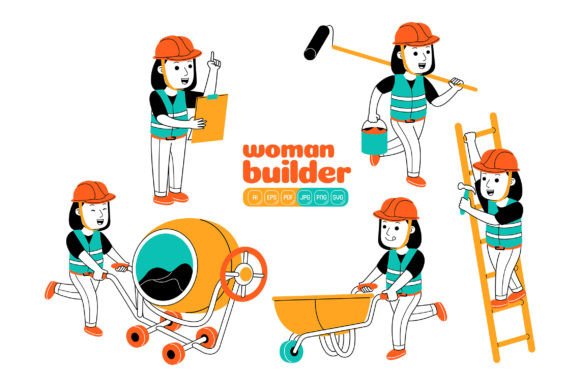 Empowering Your Brand: How the Woman Builder Vector Pack 03 Can Elevate Your Visual Communications