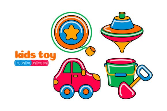 Explore Creativity with Kids Toy Vector Pack 04