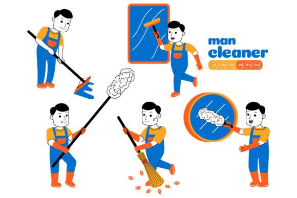 Maximizing Creativity with Man House Cleaner Vector Pack 05
