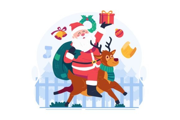 The Iconography of Santa Claus Riding on a Reindeer
