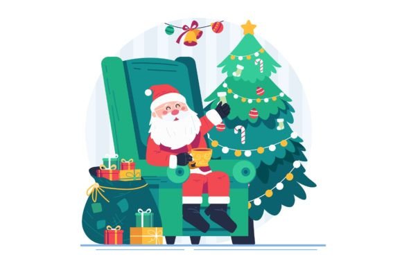 The Magic of Holiday Illustration: A Deep Dive into Santa Claus Sitting on His Armchair