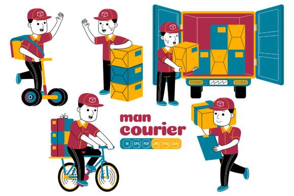 The Ultimate Branding Toolkit: Unleashing Creativity with Man Courier Vector Pack 02